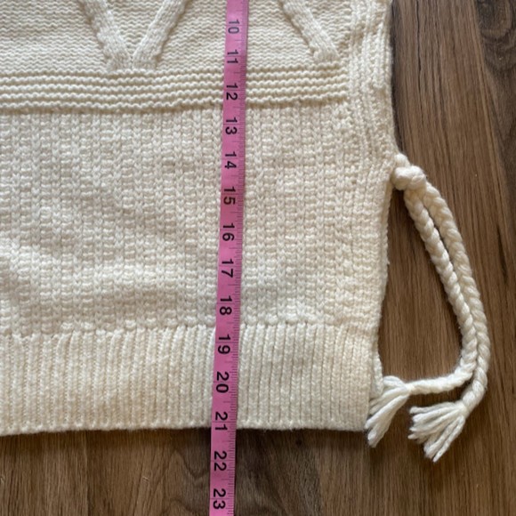Madewell Side Tie Sweater Vest Cream Turtleneck Cable Knit Boxy Pullover XS - Picture 8 of 10